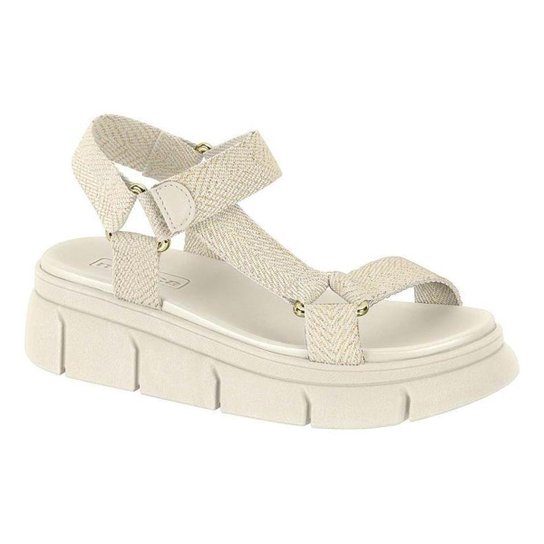 Sandália Feminina Papete Moleca Flatform Tiras Macia Zattini