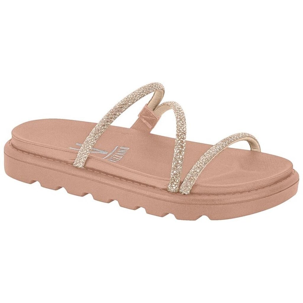 Sandalia Feminina Papete Vizzano Strass Brilho Platforma