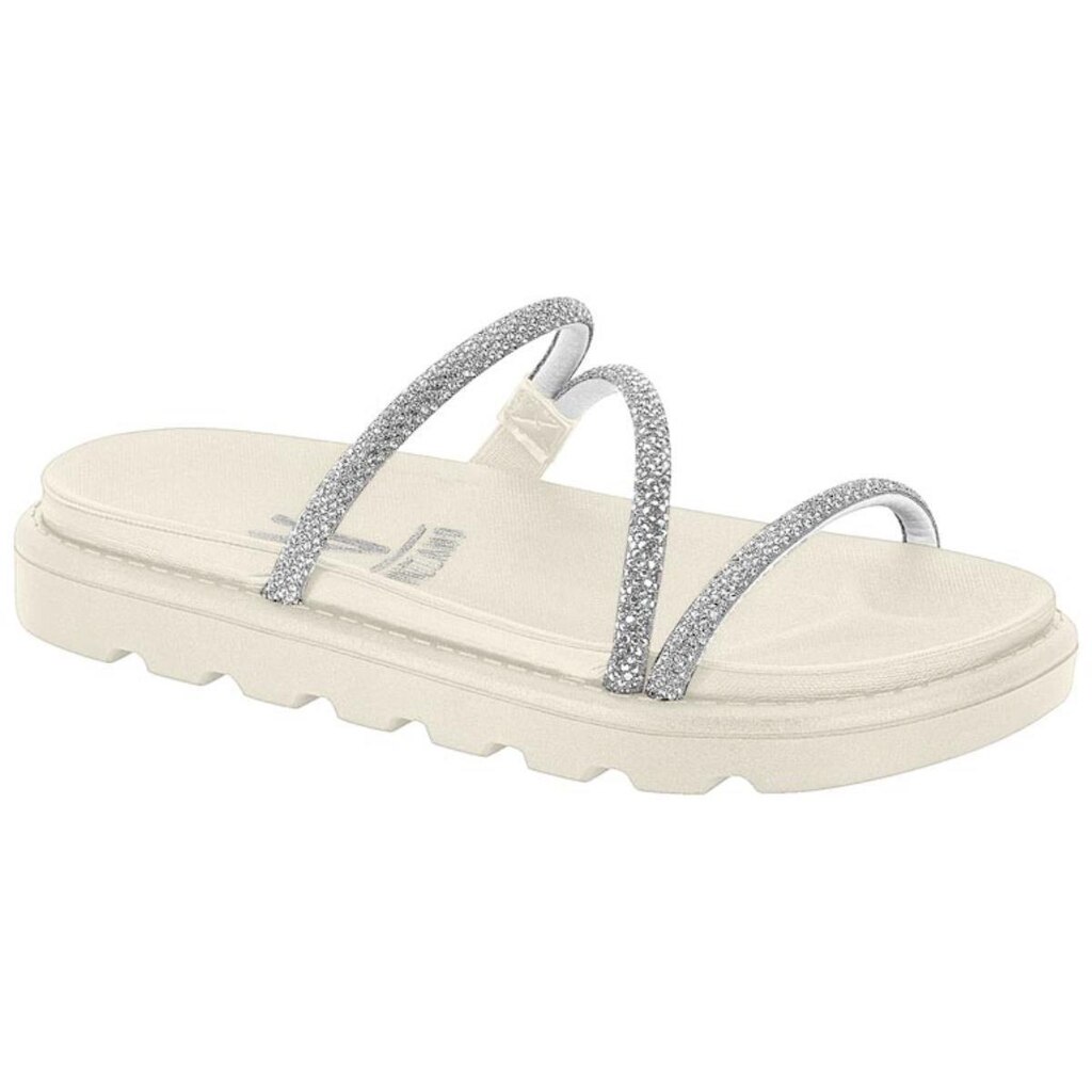 Sandalia Feminina Papete Vizzano Strass Brilho Platforma