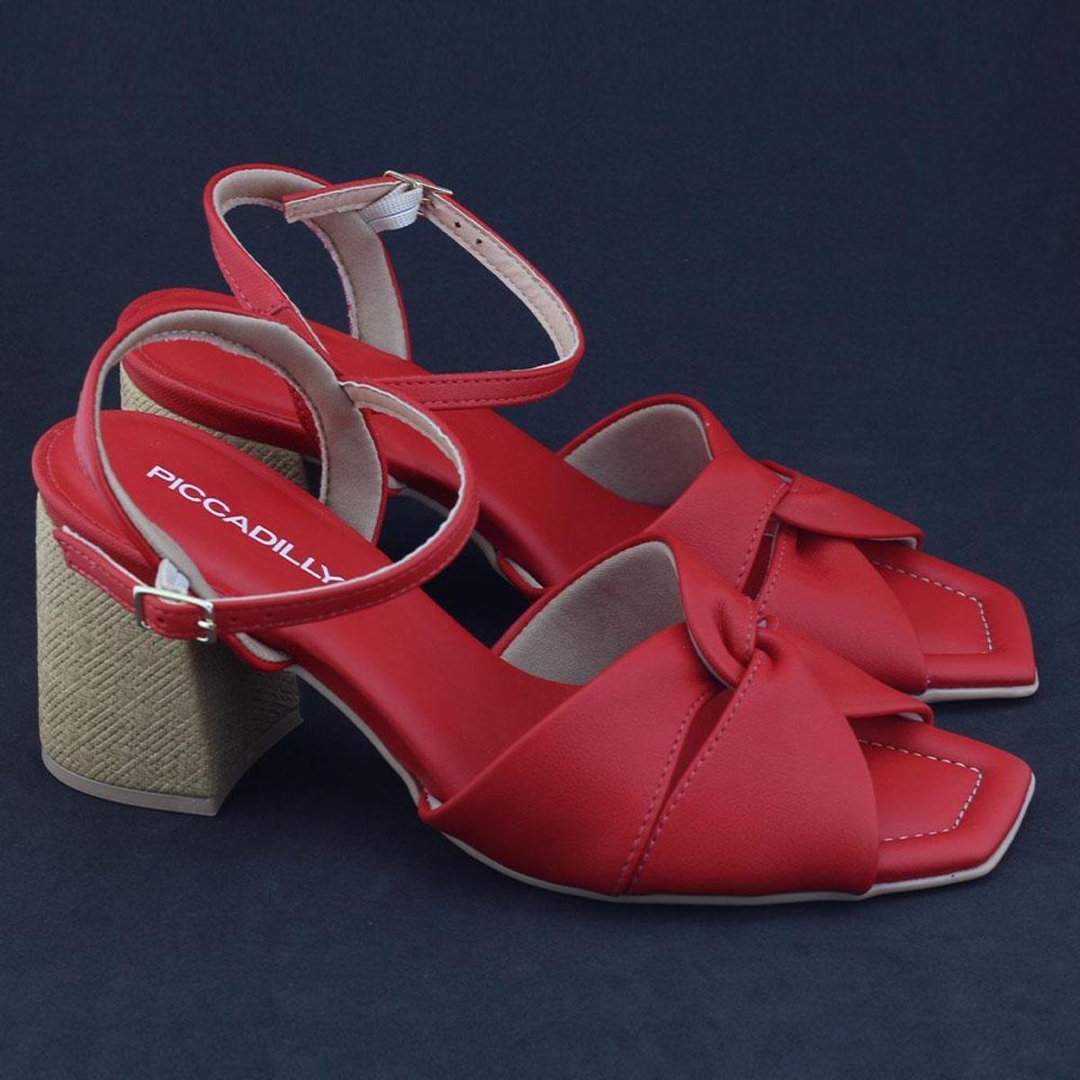 Sandália Feminina Piccadilly 626032 Stretch soft salto bloco | Zattini