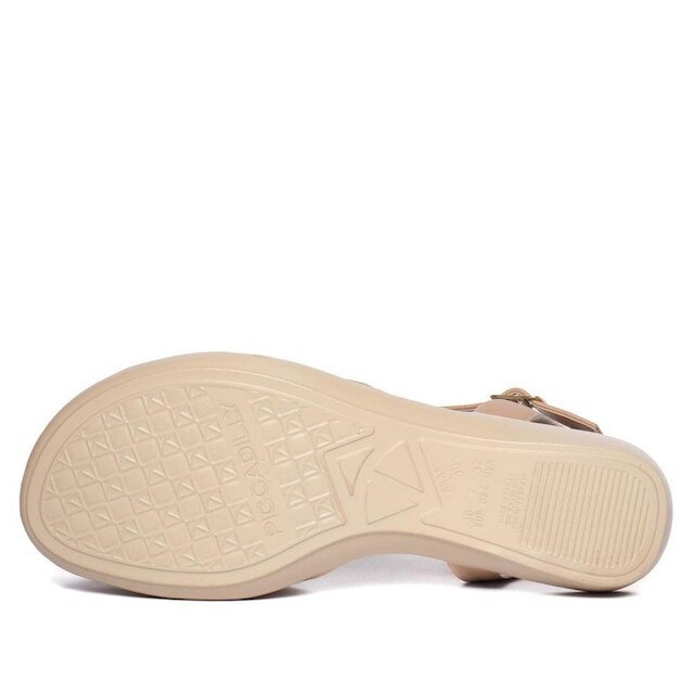 Sandália Feminina Piccadilly Rasteira Napa Wide Fit Nude