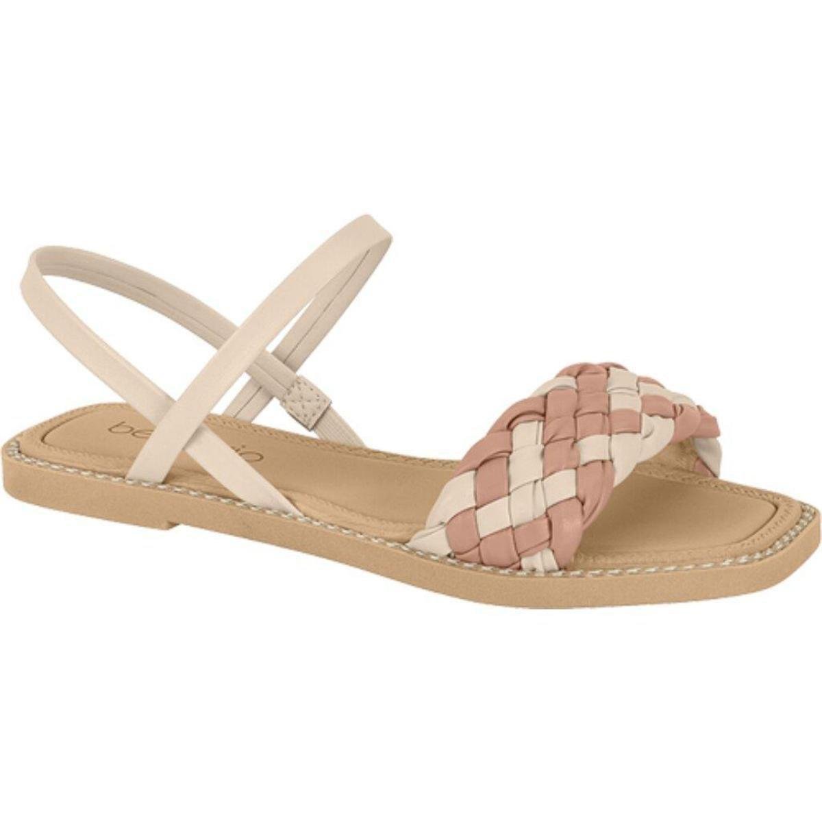 Sandalia Feminina Rasteira Beira Rio Tiras Confortável - Nude Menor preço em Sandalia Feminina Rasteira Beira Rio Tiras Confortável - Nude