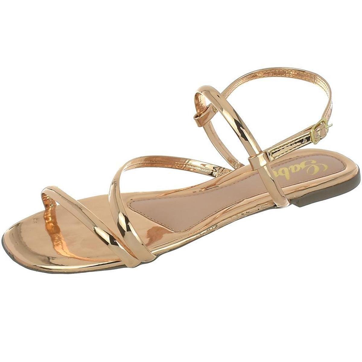 Sandália Feminina Rasteira Bico Quadrado 3 Tiras Abauladas Menor preço em Sandália Feminina Rasteira Bico Quadrado 3 Tiras Abauladas