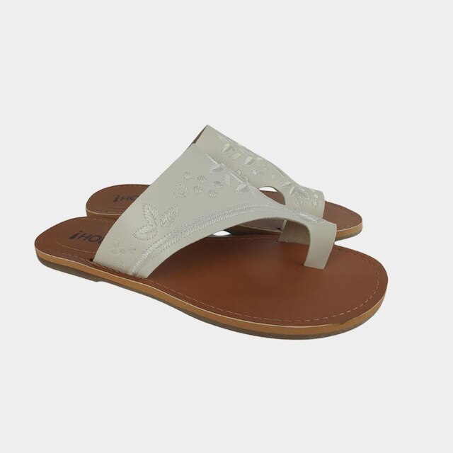 Sandália Feminina Rasteira Calpe Bordados