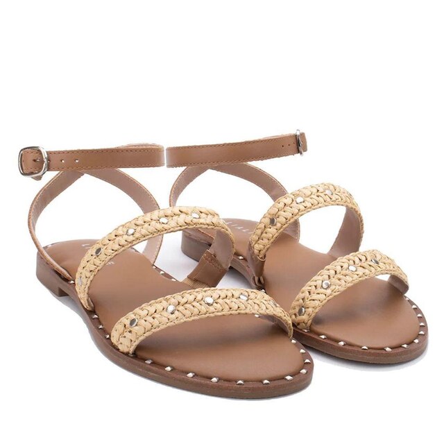 Sandália Feminina Rasteira Charllote Palha Elegant Lia Line