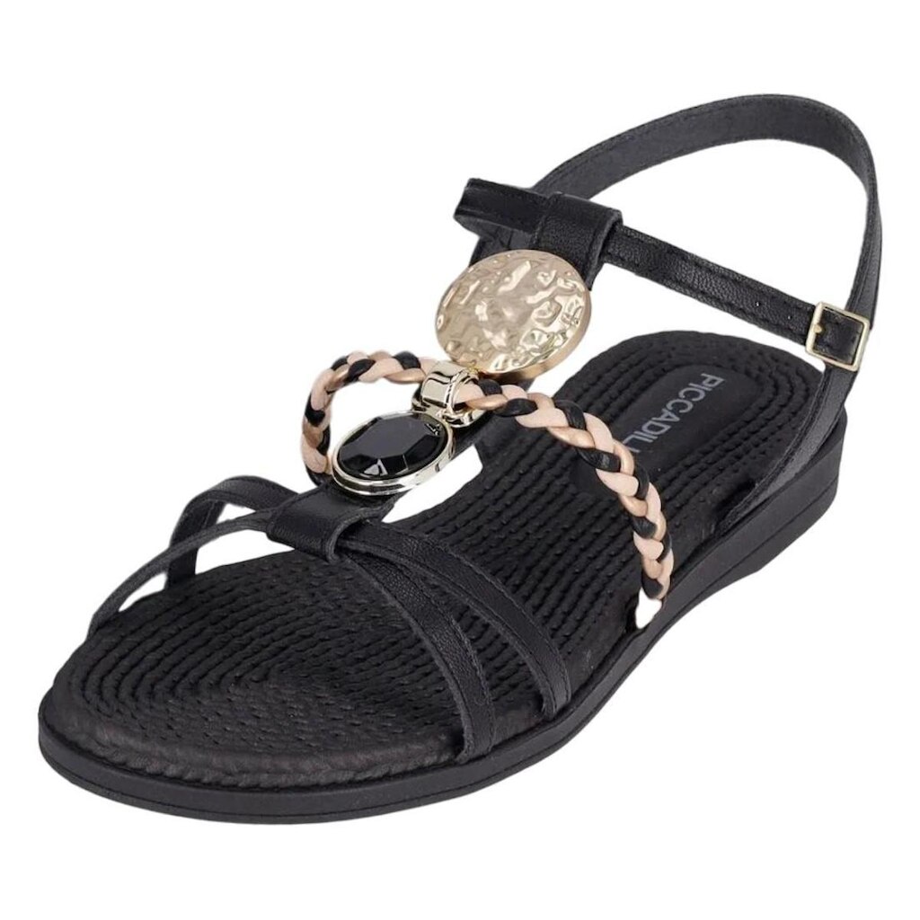 Sandália Feminina Rasteira Flatform Metalizado Piccadilly