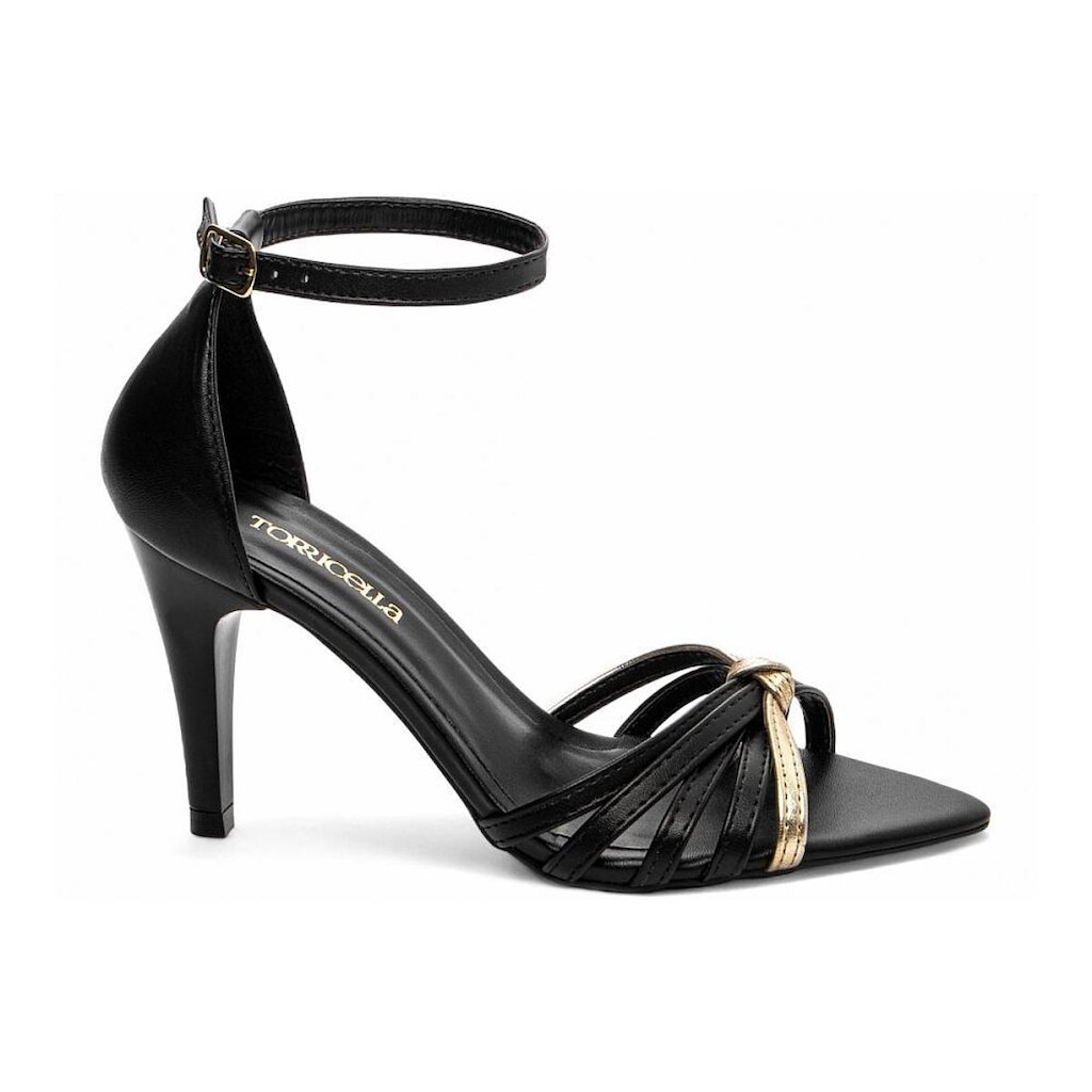 Sandalia Feminina Salto Alto Bico Fino Feminina 9 cm Preto