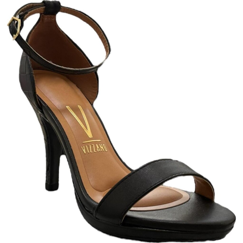 Sandália Feminina Salto Alto Fino Meia Pata Tresse Glam 6210.655 Vizzano Preto