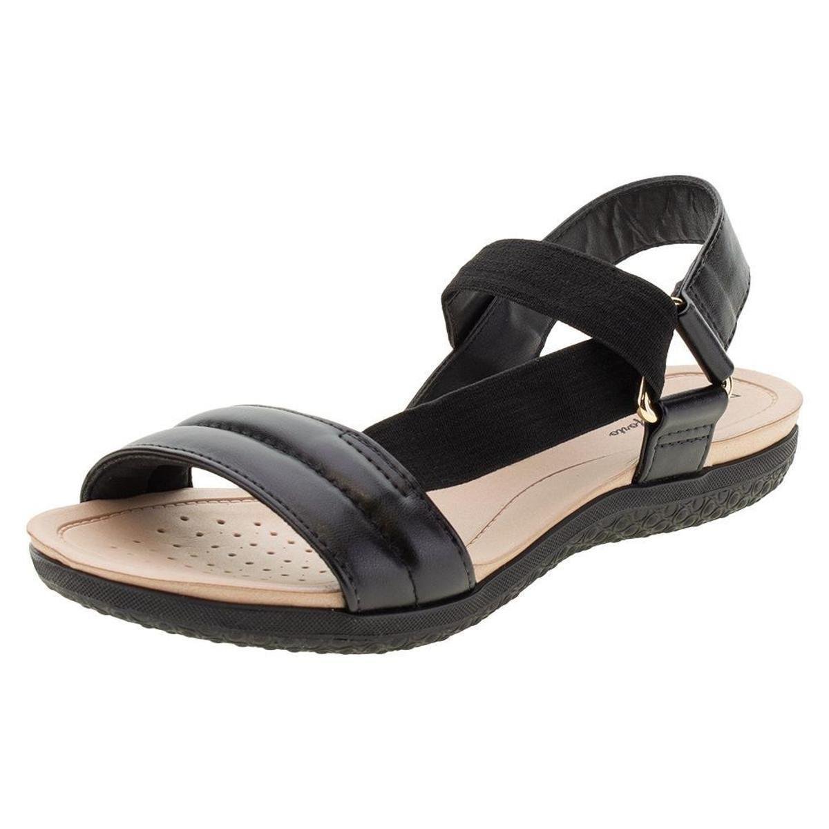 Sandália Feminina Salto Baixo Modare - 7125229 - Preto Menor preço em Sandália Feminina Salto Baixo Modare - 7125229 - Preto