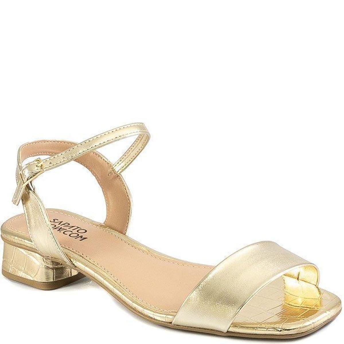 Sandália Feminina Salto Baixo Sapato Show - Dourado é ruim? Sandália Feminina Salto Baixo Sapato Show - Dourado é boa?