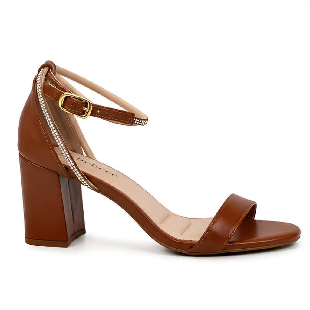 Sandália Feminina Salto Bloco Bebece Strass Brilho T6059-501