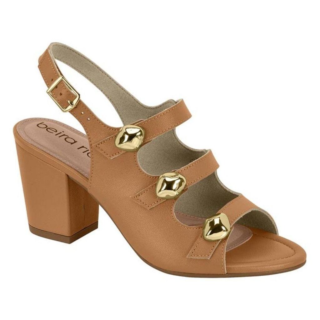Sandália Feminina Salto Bloco Camel Beira Rio 8280.695