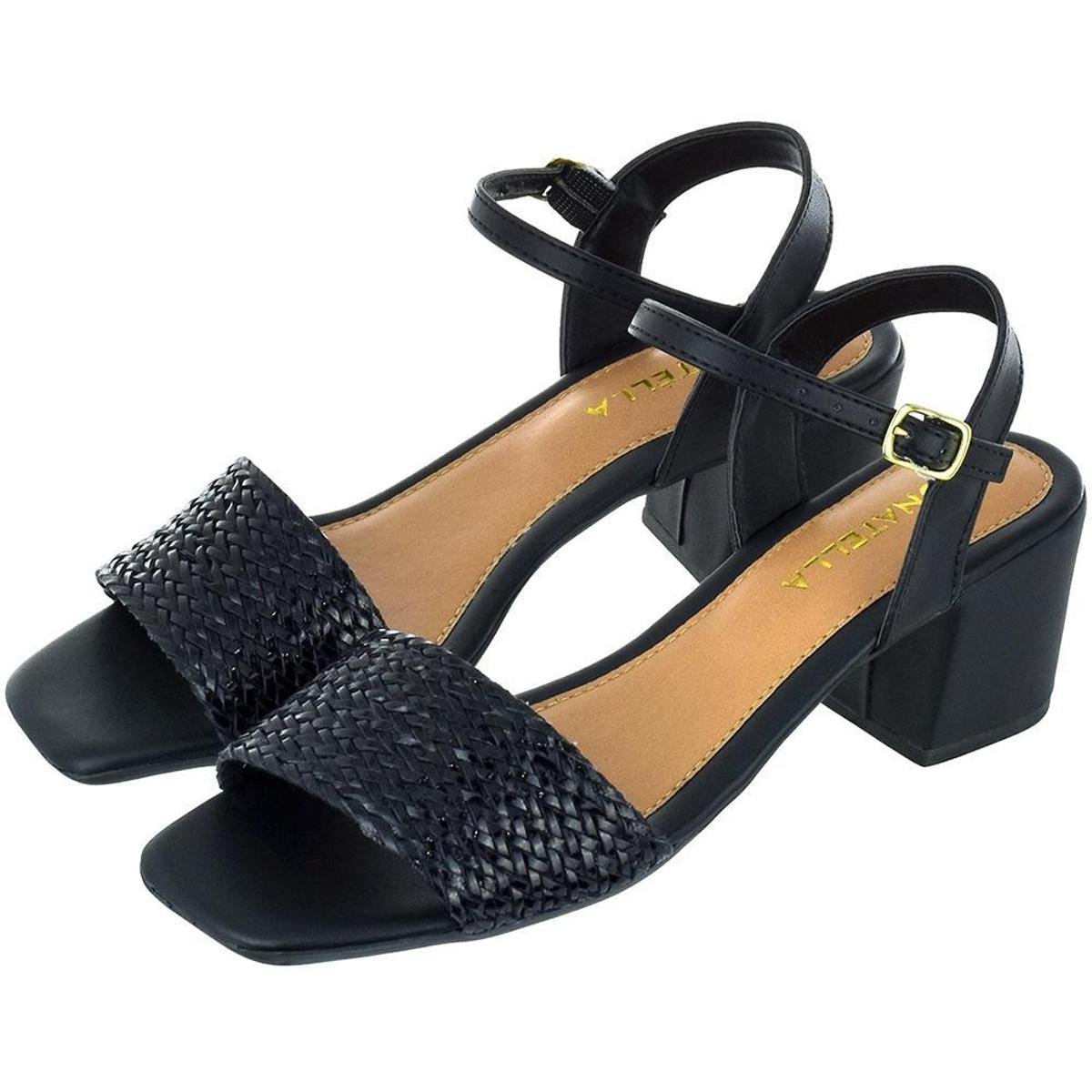 Sandália Feminina Salto Bloco Donatella Shoes Bico Quadrado Trança Adulto Confortável Menor preço em Sandália Feminina Salto Bloco Donatella Shoes Bico Quadrado Trança Adulto Confortável