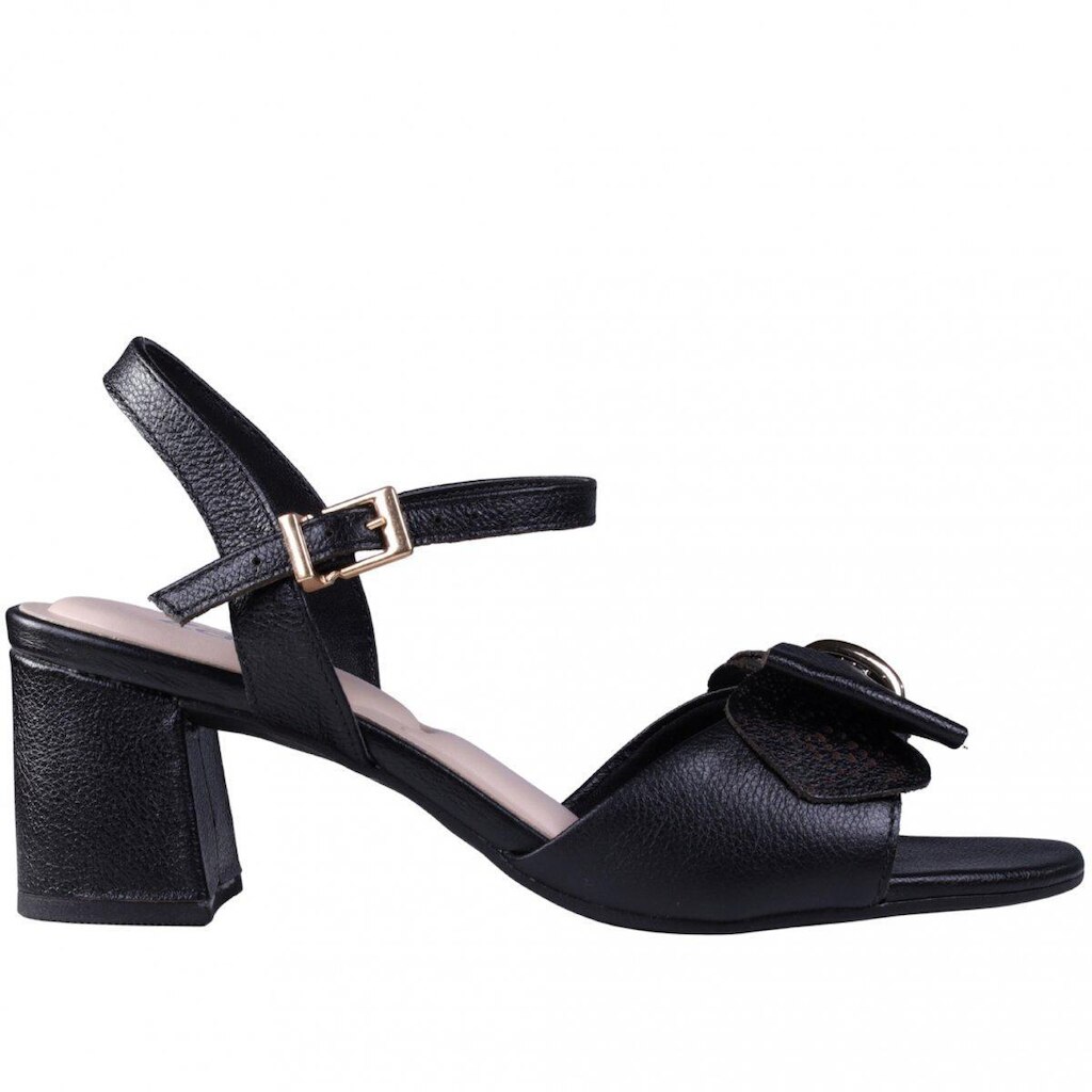 Sandália Feminina Salto Bloco em Couro Zariff T5274-422