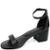 Sandália Feminina Salto Bloco Fivela Via Uno 856002 - Preto