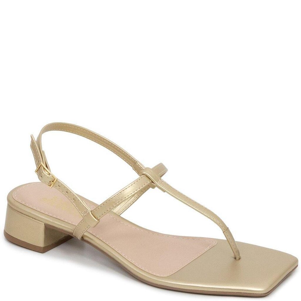 Sandália Feminina Salto Bloco T-Strap Sapato Show 823415699
