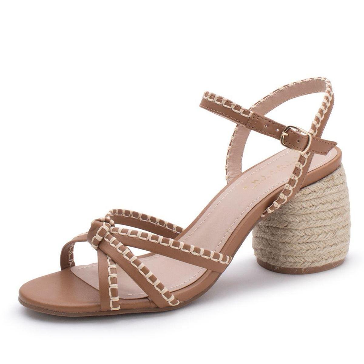 Sandalia Feminina Caramelo Cordas Compre Online Zattini