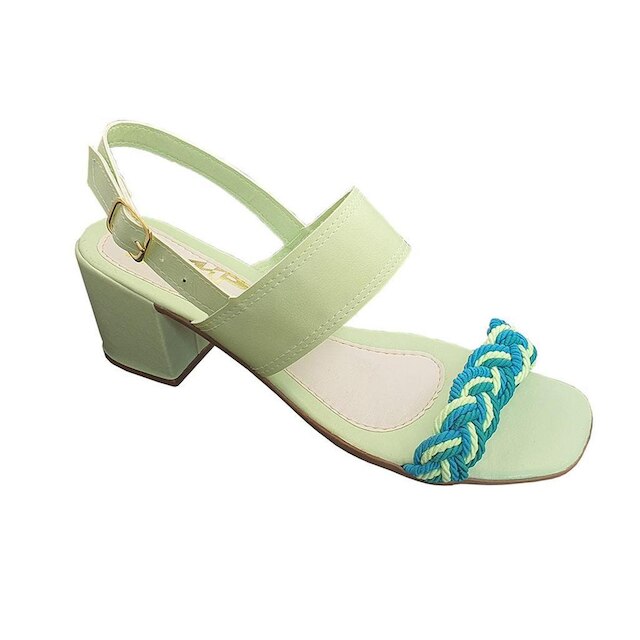 Sandália Feminina Salto Grosso 5 cm Moda Pé 007 Trança