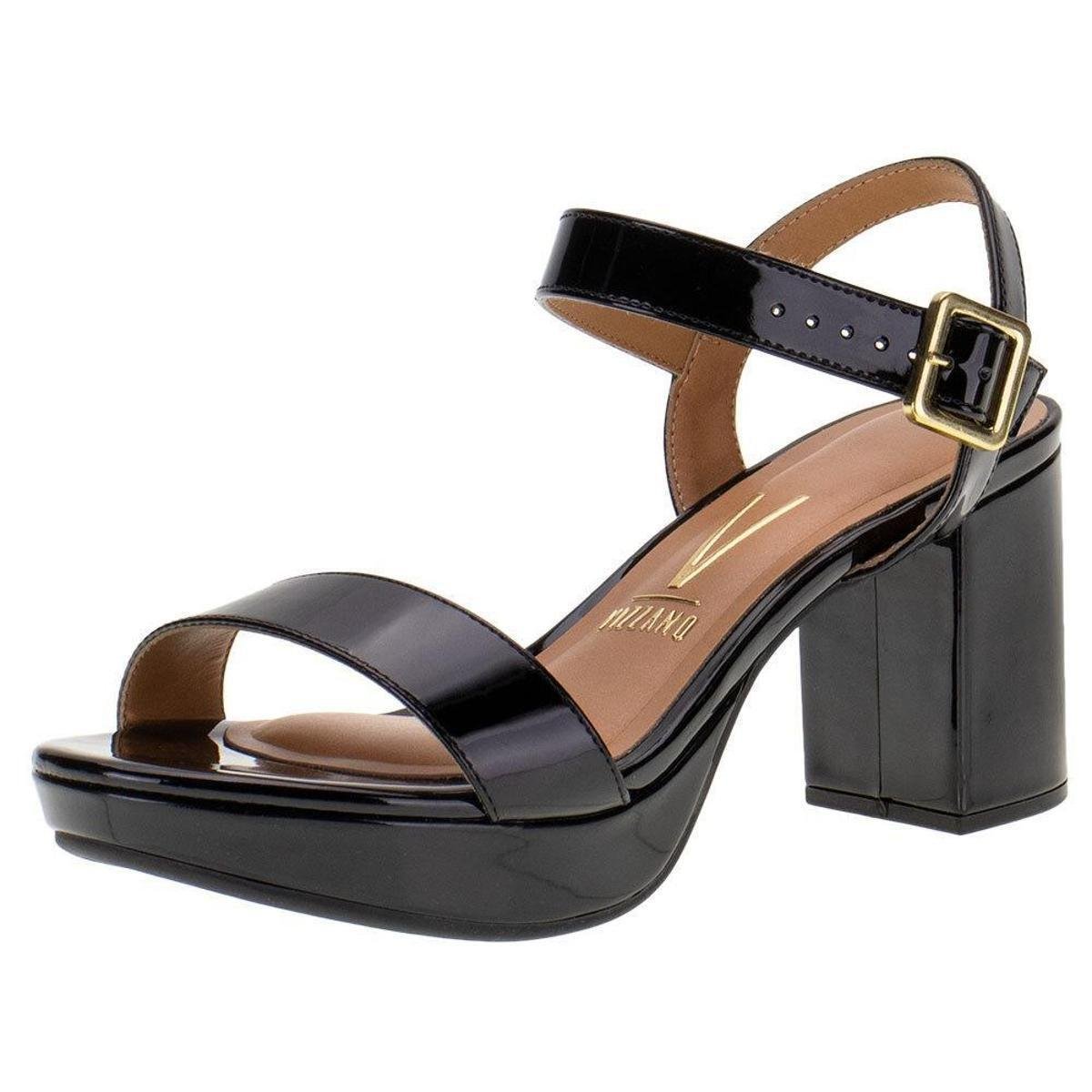 Sandália Feminina Salto Grosso Vizzano - 6425110 Menor preço em Sandália Feminina Salto Grosso Vizzano - 6425110
