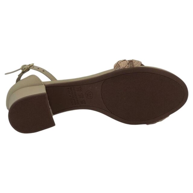Sandália Feminina Salto Medio Entrelaçada Glitter Cacci