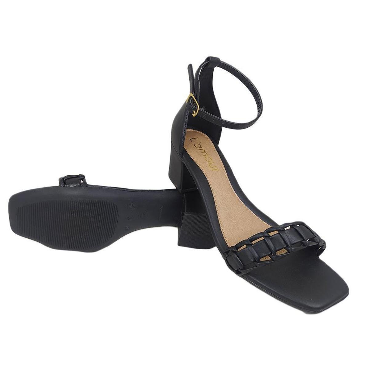 Sandália Feminina Salto Médio Quadrado Grosso Bloco Baixo Sapato Conforto - Preto é ruim? Sandália Feminina Salto Médio Quadrado Grosso Bloco Baixo Sapato Conforto - Preto é boa?