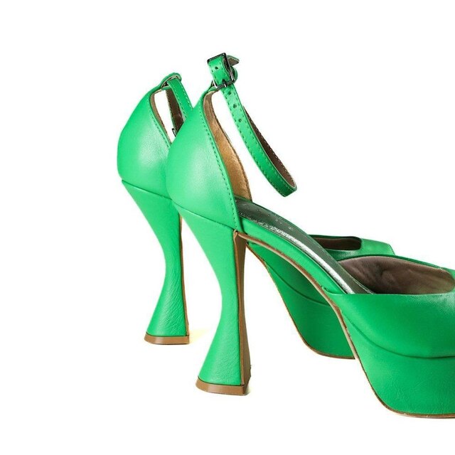 Sandália Feminina Salto Taça Lia Line Verde