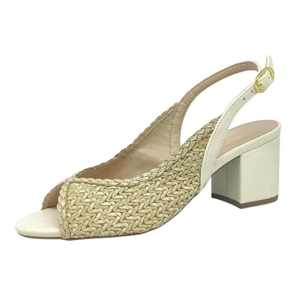 Sandalia Feminina Slingback Conforto Salto Medio Bloco Cacci