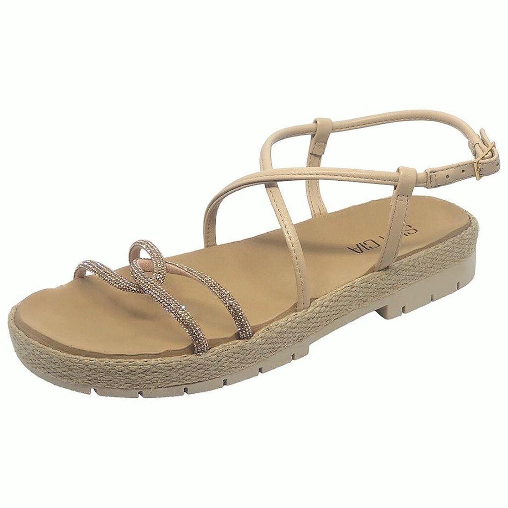 Sandália Feminina Sua Cia  Conforto Sisal Strass  8339.15158