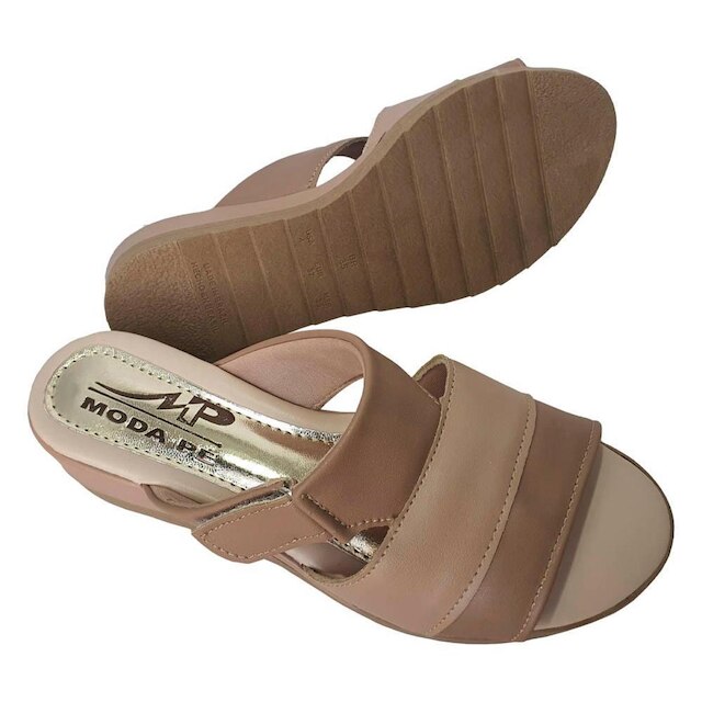 Sandália Feminina Tamanco Regulável Anabela Super Conforto Moda Pé
