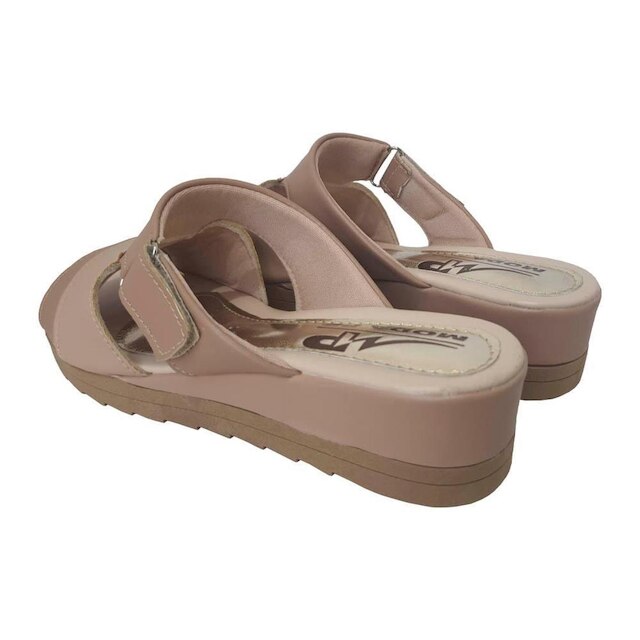 Sandália Feminina Tamanco Regulável Anabela Super Conforto Moda Pé