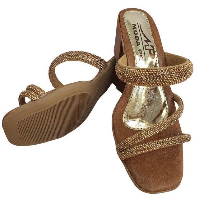 Sandália Feminina Tamanco Salto Grosso Moda Pé