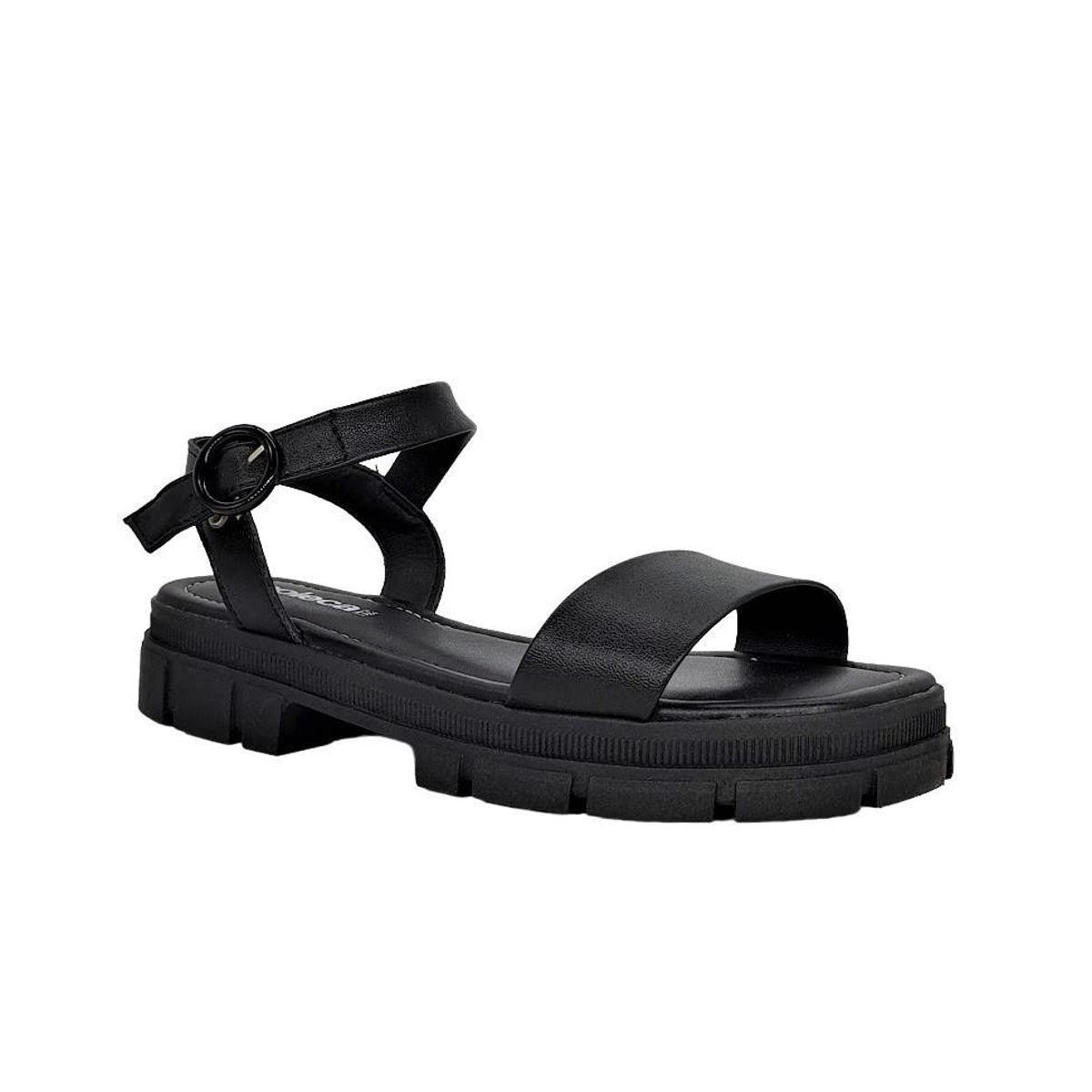 Sandália Feminina Tira Moleca Flatform Tratorada 5475100 - Preto Menor preço em Sandália Feminina Tira Moleca Flatform Tratorada 5475100 - Preto
