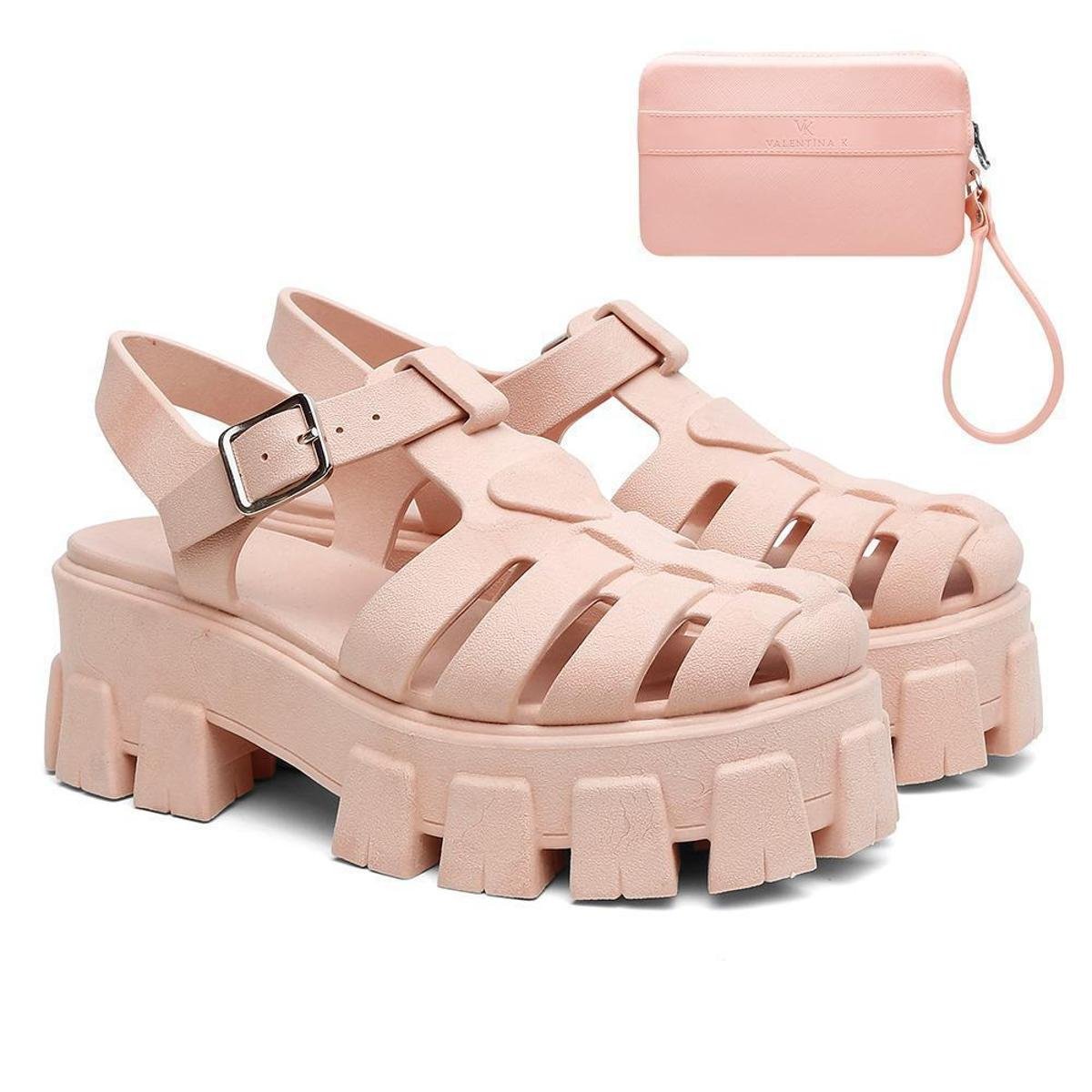 Sandália Feminina Tratorada Confortável Fisherman + Carteira Menor preço em Sandália Feminina Tratorada Confortável Fisherman + Carteira