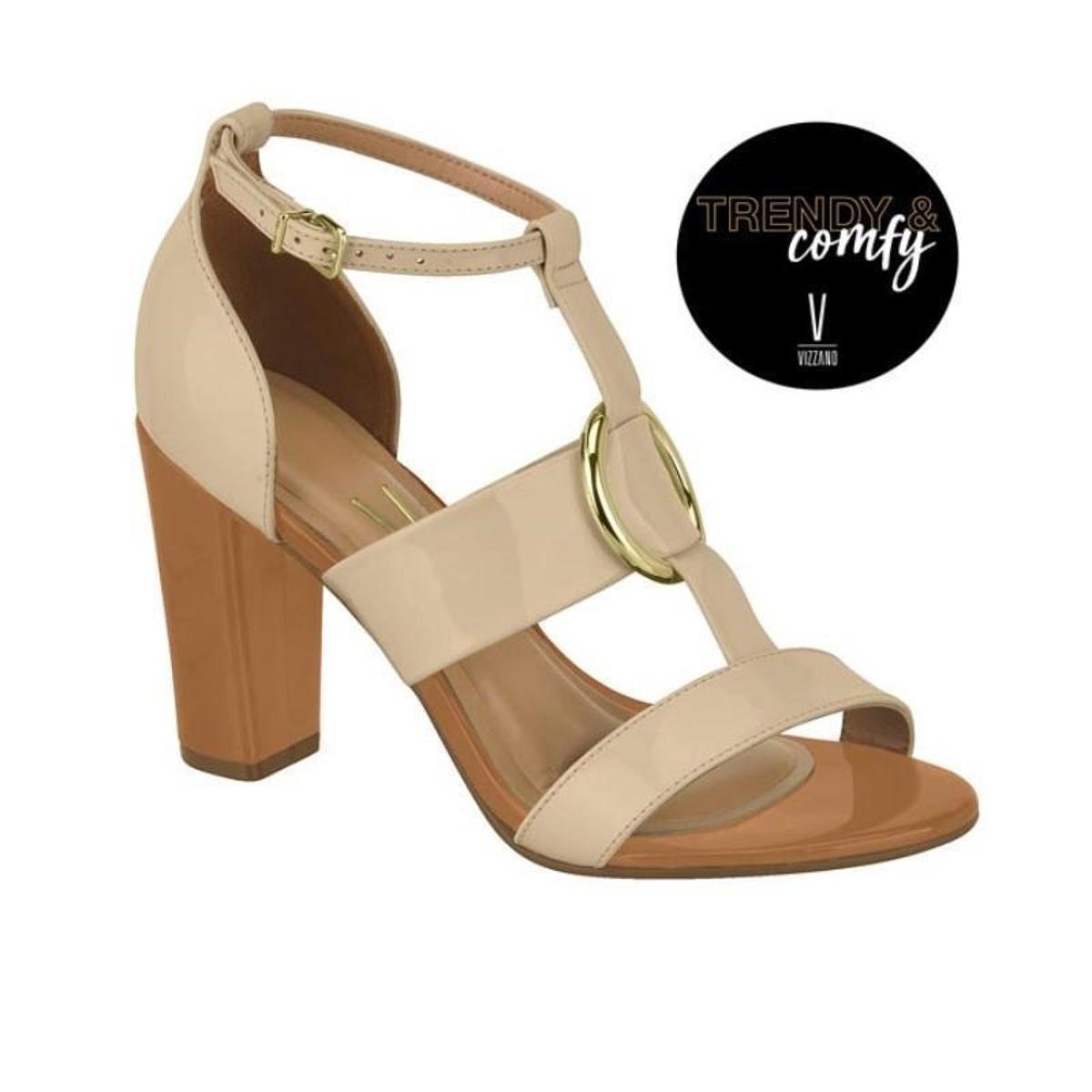 Sandália Feminina Vizzano 6410.102 - Preto+Creme | Zattini