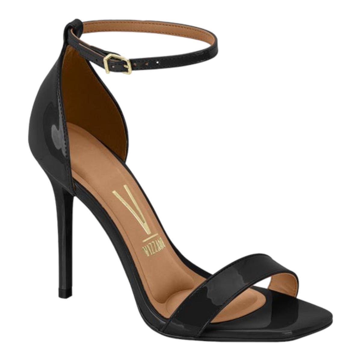Bico Fino Sapato Vizzano Preto Salto Quadrado Vizzano Scarpin