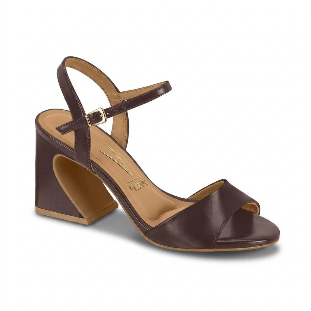 Sandália Feminina Vizzano Casual Salto Biaxo Bloco Fivela Confortável Original