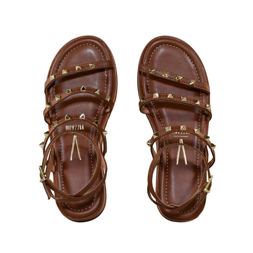 Sandália Feminina Vizzano Flatform Tiras com Tachas Spikes 6492340