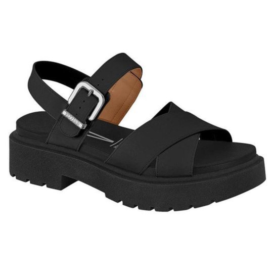 Sandália Tratorada Vizzano Sandalia Flatform Vizzano Preta