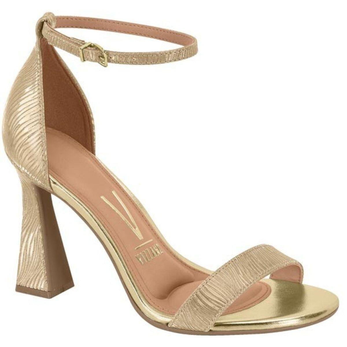 Sandália Feminina Vizzano Salto Alto Taça Plissada 6487.201 Dourado 37 Menor preço em Sandália Feminina Vizzano Salto Alto Taça Plissada 6487.201 Dourado 37