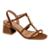 Sandalia Feminina Vizzano Salto Bloco Tiras Dourado 6428.153 - Marrom