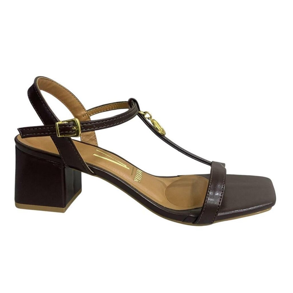 Sandália Feminina Vizzano Tira T Salto Salto Bloco 6579.101 Branco Off 33