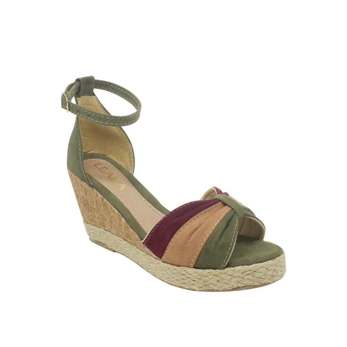 Sandália Feminino Anabela Salto Grosso Baixo Confortável Menor preço em Sandália Feminino Anabela Salto Grosso Baixo Confortável