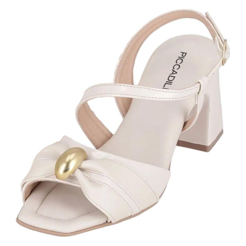 Sandalia Feminino Confortavel Salto Bloco Medio Piccadilly