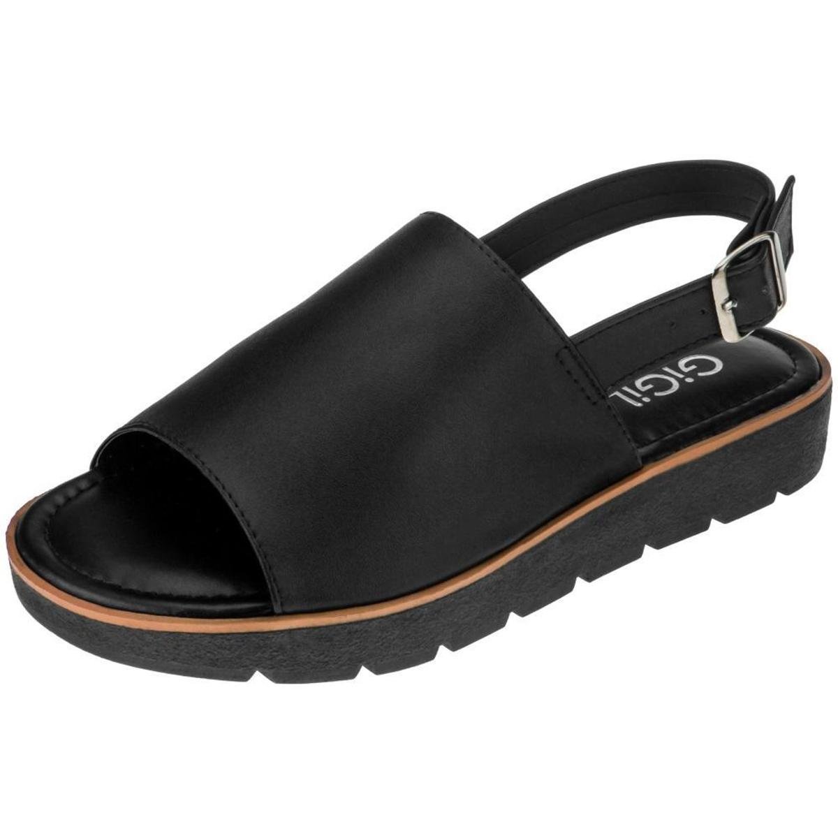 Sandália Feminino GiGiL Avarca Conforto Preto Menor preço com