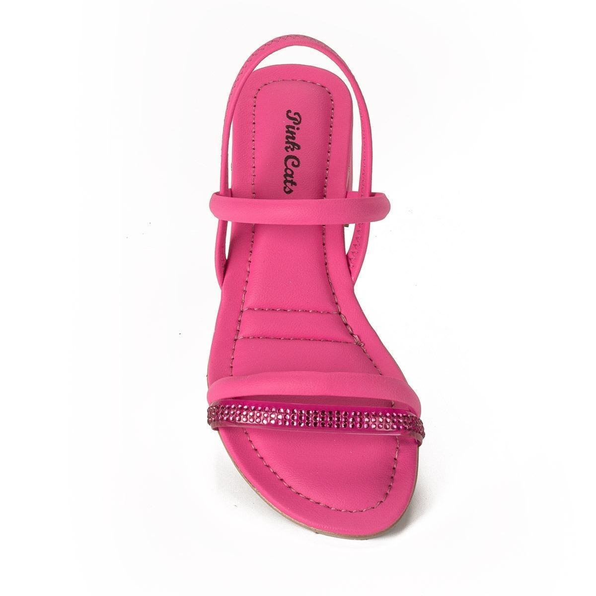 Sandália Feminino Infantil Salto Bloco Pink Cats (Dakota) V3011
