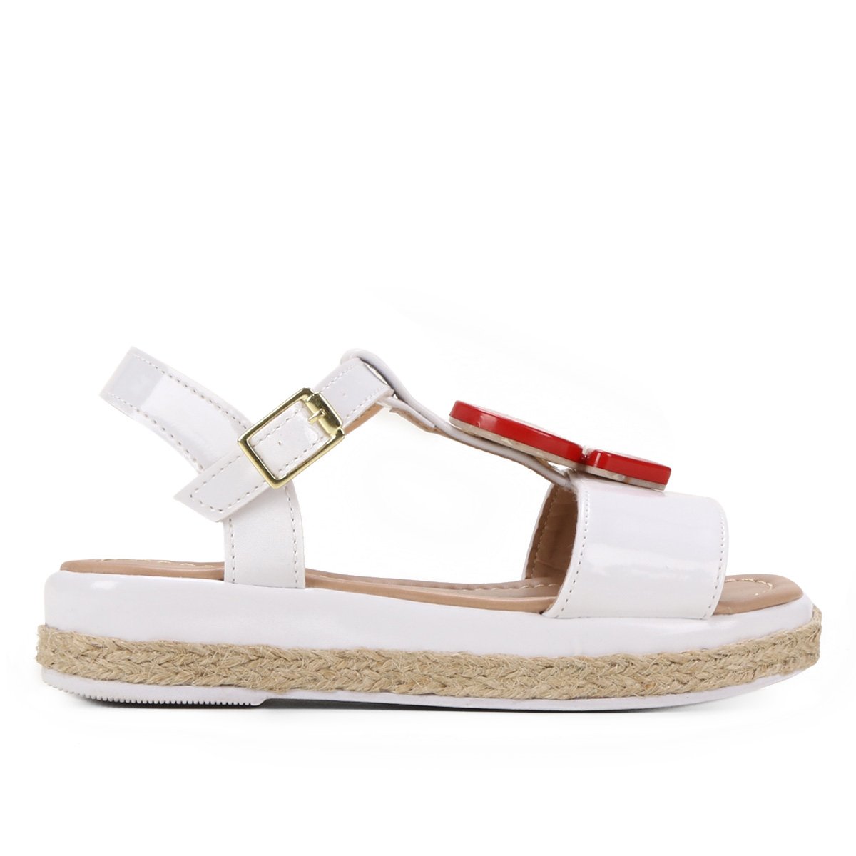 Sandália Flat Infantil Menina Fashion Aplique Feminina - Branco Menor preço em Sandália Flat Infantil Menina Fashion Aplique Feminina - Branco