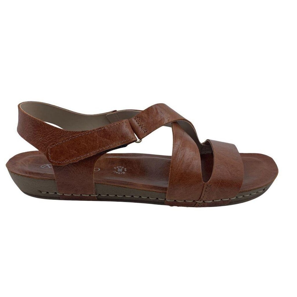 Sandália Flatform Andacco Couro Papete Marrom 14229 - Caramelo 36