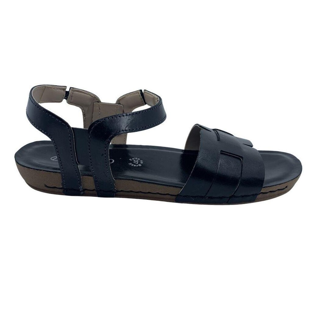 Sandália Flatform Andacco Couro Papete Preta 14294 - Preto 35