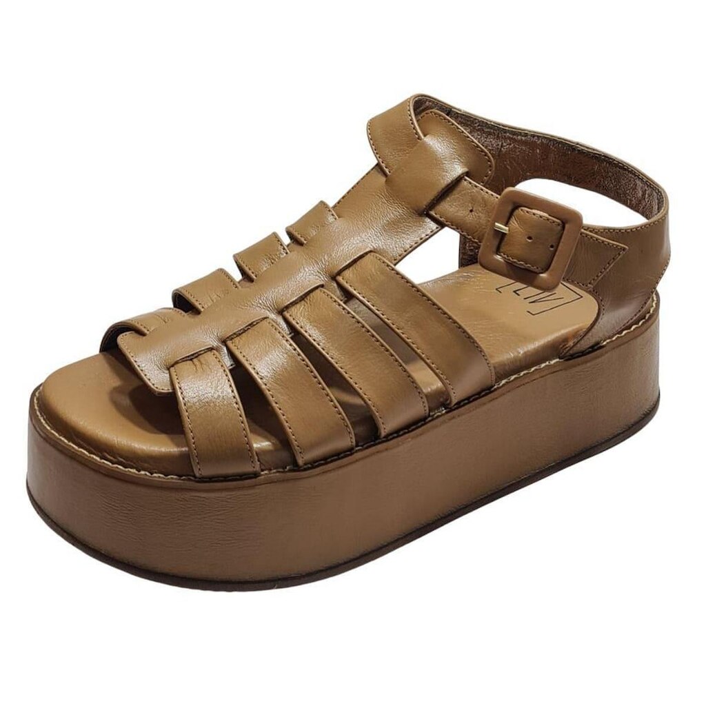 Sandália Flatform Couro Coconut
