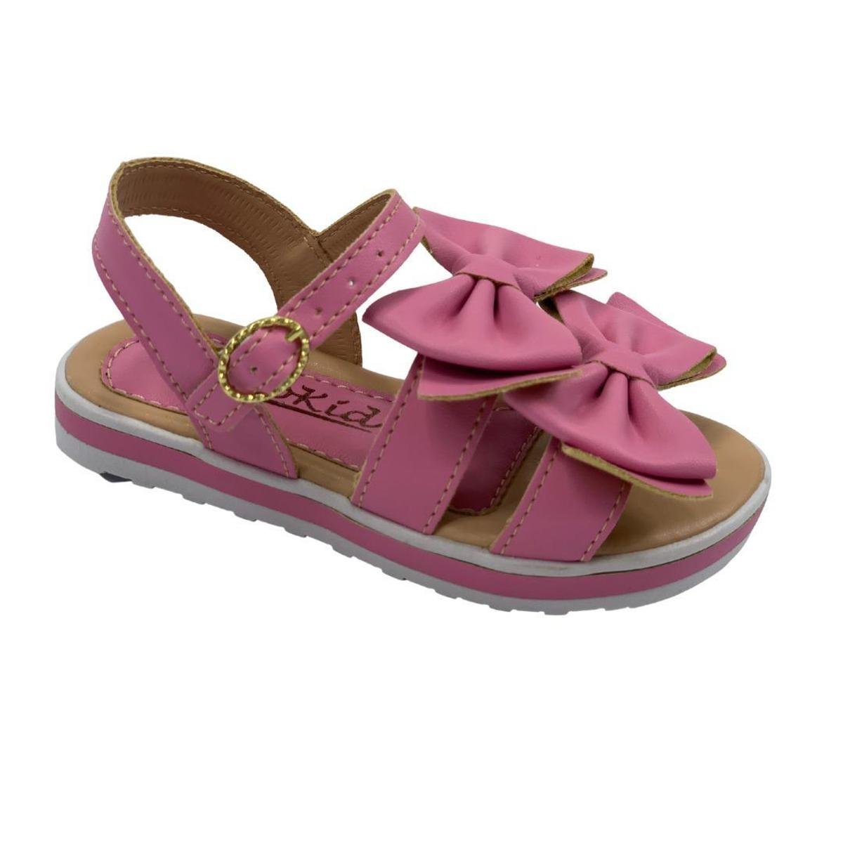 Sandália Flatform Feminina Flox Infantil Laços - Rosa Menor preço em Sandália Flatform Feminina Flox Infantil Laços - Rosa